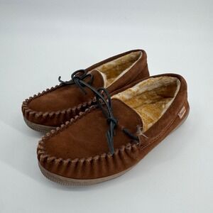 Tamarac Camper Mens 7 Brown Leather Suede Moccasin Slippers 7161 CAMPER